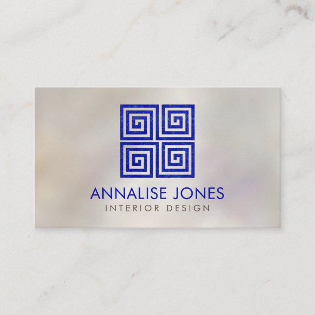 Tarjeta De Visita Llave griega - meandro griego - lapislázuli en la (Anverso)