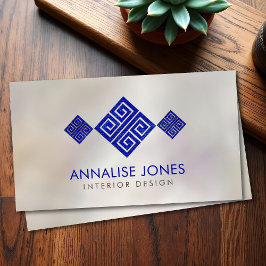 Tarjeta De Visita Llave griega - Medio griego - Lapis Lazuli en Perl