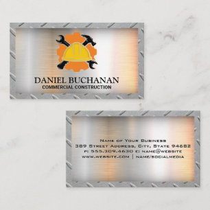 Tarjeta De Visita Llave inglesa de casco de construcción Martillo