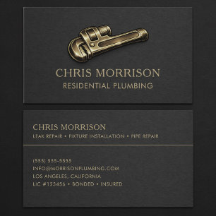 Tarjeta De Visita Llave inglesa de fontanero residencial profesional