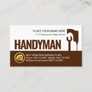 Tarjeta De Visita Llave inglesa taladro creativo Herramientas de hom