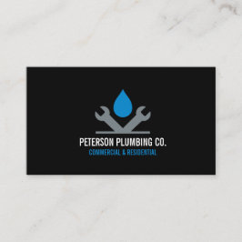 Tarjeta De Visita Llave negra del logotipo de fontanería profesional