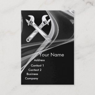 Tarjeta De Visita LLAVES DE METAL MECÁNICA, FONTANEROS Perla Papel