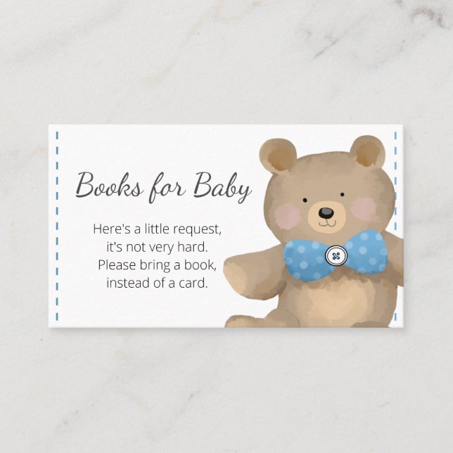 Tarjeta De Visita Lleve libros de Baby Shower para el bebé (Anverso)