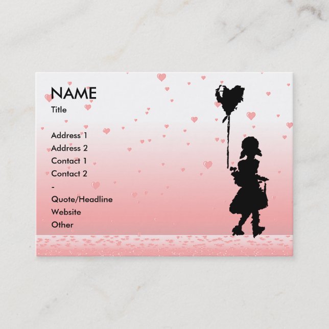 Tarjeta De Visita llover corazones (Anverso)