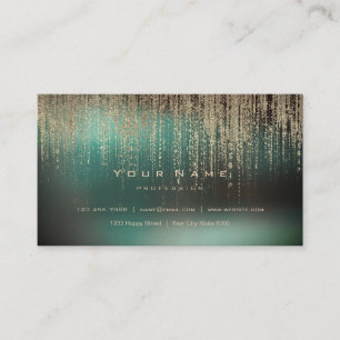 Tarjeta De Visita Lluvia cibernética Ombre de la matriz metálica