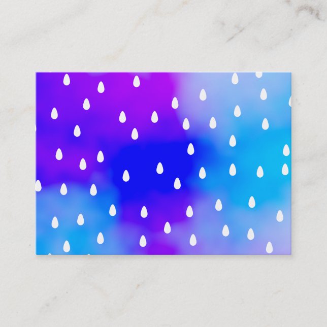 Tarjeta De Visita Lluvia con el cielo nublado azul y púrpura (Anverso)