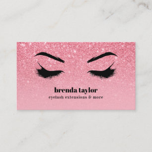 Tarjeta De Visita Lluvia rosa purpurina oscuro Eyelash Browbar Maqui