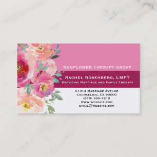 Tarjeta De Visita LMFT Terapeuta Matrimonial y Familiar Rosa