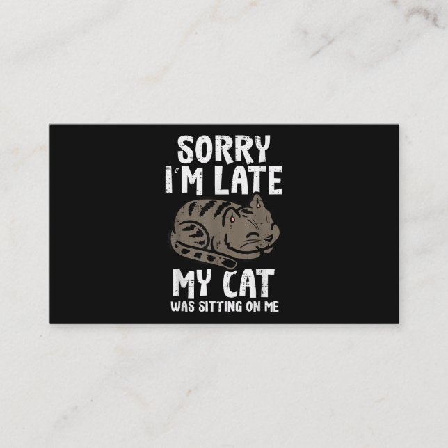 Tarjeta De Visita Lo Siento, Llegué Tarde A Un Gato Sentado En Mí, F (Anverso)