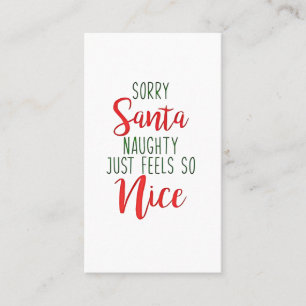 Tarjeta De Visita Lo siento Santa ser travieso se siente tan bien