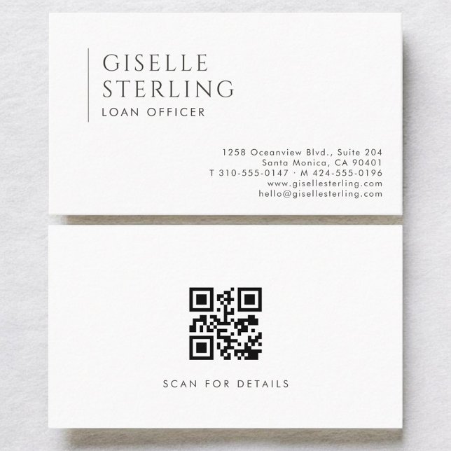 Tarjeta De Visita Loan Officer Modern Professional QR Code (Subido por el creador)