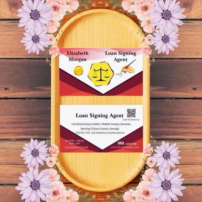 Tarjeta De Visita Loan Signing Agent Notary Card with QR Code  (Subido por el creador)