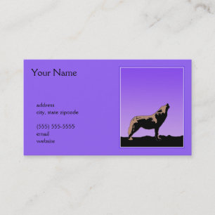 Tarjeta De Visita Lobo al atardecer - Arte de vida salvaje original