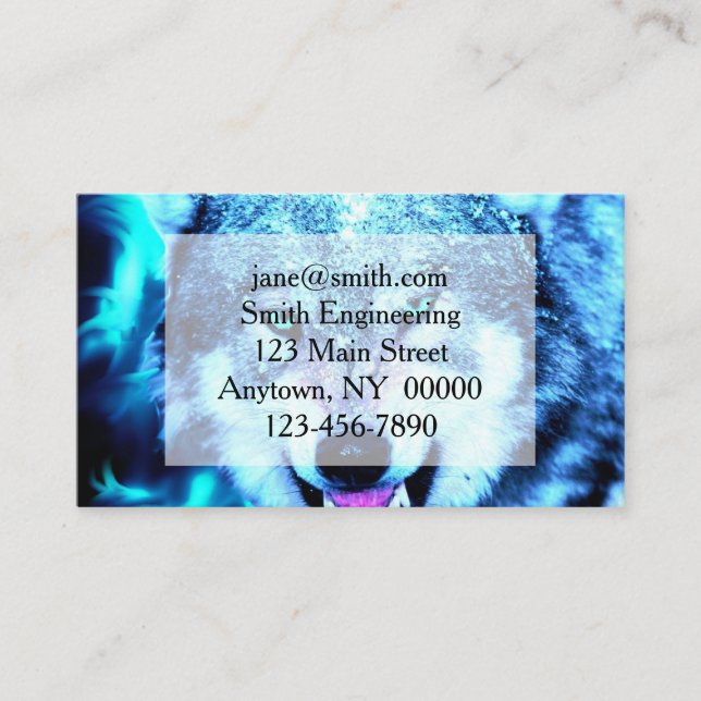 Tarjeta De Visita Lobo asustado (Anverso)