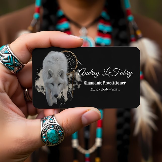Tarjeta De Visita Lobo blanco Shamanic (Subido por el creador)