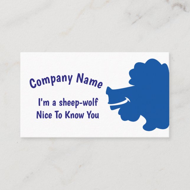 Tarjeta De Visita Lobo de oveja azul (Anverso)