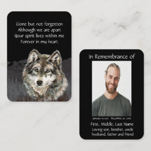 Tarjeta De Visita Lobo en conmemoración de la vida
