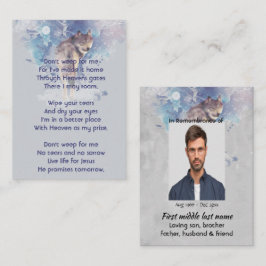 Tarjeta De Visita Lobo en memoria de Christian Pocket Keepsake