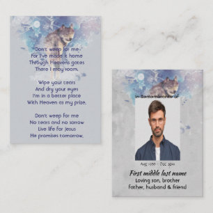 Tarjeta De Visita Lobo en memoria de Christian Pocket Keepsake