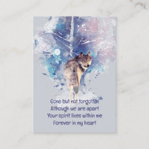 Tarjeta De Visita Lobo en memoria de Pocket Keepsake
