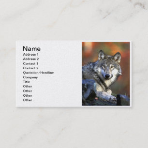 Tarjeta De Visita Lobo gris - lobo de madera - serie del lobo rojo