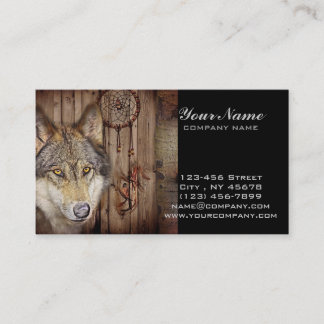 Tarjeta De Visita Lobo ideal occidental del indio del nativo