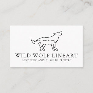 Tarjeta De Visita Lobo natural salvaje de animales blancos
