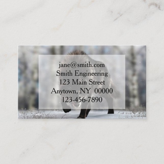 Tarjeta De Visita Lobo negro enojado (Anverso)