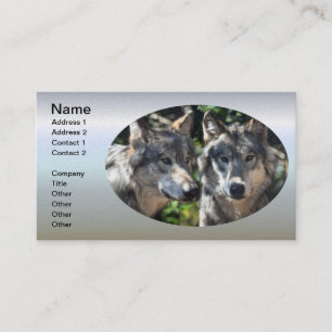 Tarjeta De Visita Lobos grises en el salvaje