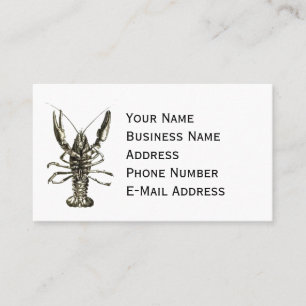 Tarjeta De Visita Lobster del Océano Afortunado, boceto de lápiz náu