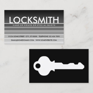 Tarjeta De Visita LOCKSMITH de muestra gris