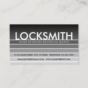 Tarjeta De Visita LOCKSMITH de muestra gris