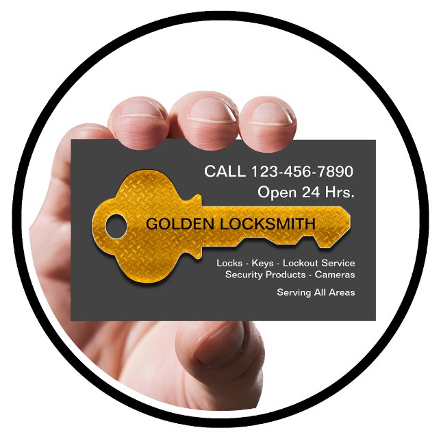 Tarjeta De Visita Locksmith Modern House Key Style (Subido por el creador)