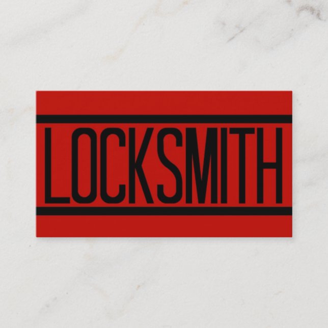 Tarjeta De Visita Locksmith Red Business Card (Anverso)