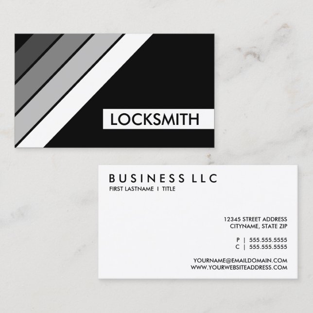 Tarjeta De Visita LOCKSMITH retro (Anverso / Reverso)