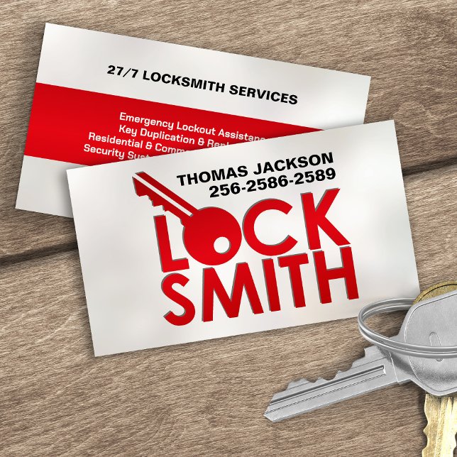 Tarjeta De Visita Locksmith Services (Subido por el creador)