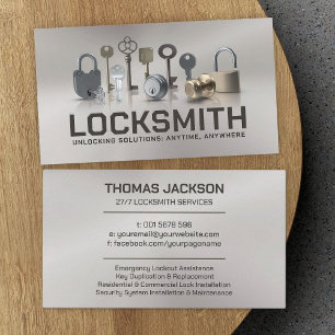 Tarjeta De Visita Locksmith Services