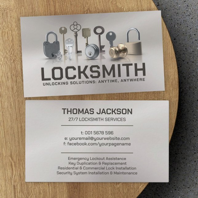 Tarjeta De Visita Locksmith Services (Subido por el creador)