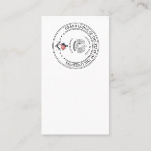 Tarjeta De Visita Logia de masonería del estado de Luisiana