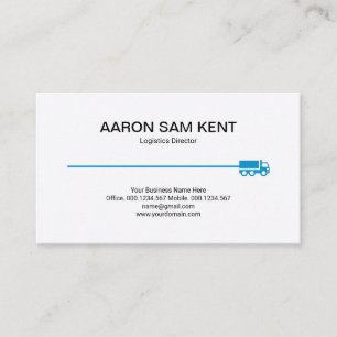 Tarjeta De Visita Logística de la línea de camiones azul retro Min
