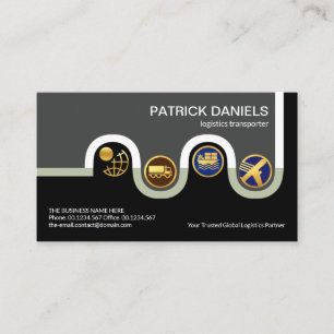 Tarjeta De Visita Logística de rutas de distribución creativa de v