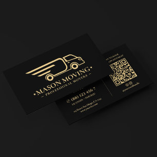Tarjeta De Visita Logística Moderna Transportistas Camión Logo Negro