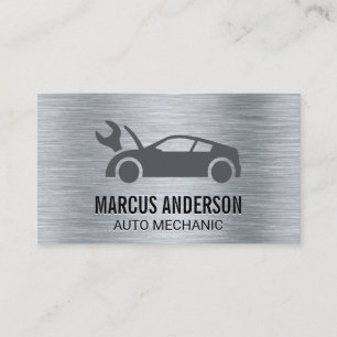 Tarjeta De Visita Logo automático   Cepillado metálico