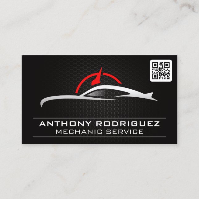 Tarjeta De Visita Logo automático | Coche deportivo | Velocímetro |  (Anverso)