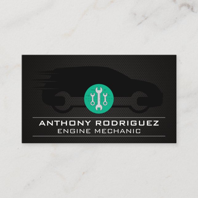 Tarjeta De Visita Logo automático | Wrenches | Mecánica (Anverso)