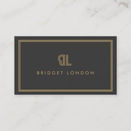 Tarjeta De Visita LOGO AVANT GARDE ART DECO con tus INICIALES GRIS