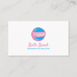 Tarjeta De Visita Logo Blue Pink Natural Soil Spa Bomba de baño