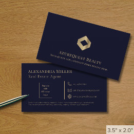 Tarjeta De Visita Logo Blue Professional Luxury Two (2)