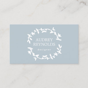 TARJETA DE VISITA LOGO BOHEMIAN LEAF EN AZUL